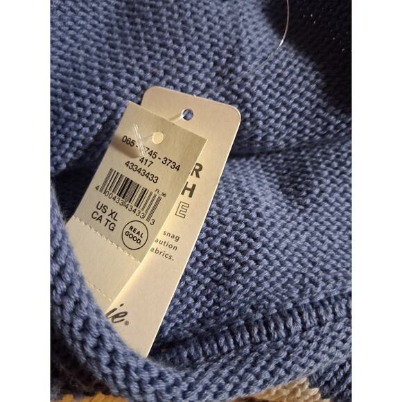 Aerie Bistro Womens size XL Oversized Striped Cable Knit Sweater Casual Grandpa - Picture 4 of 8